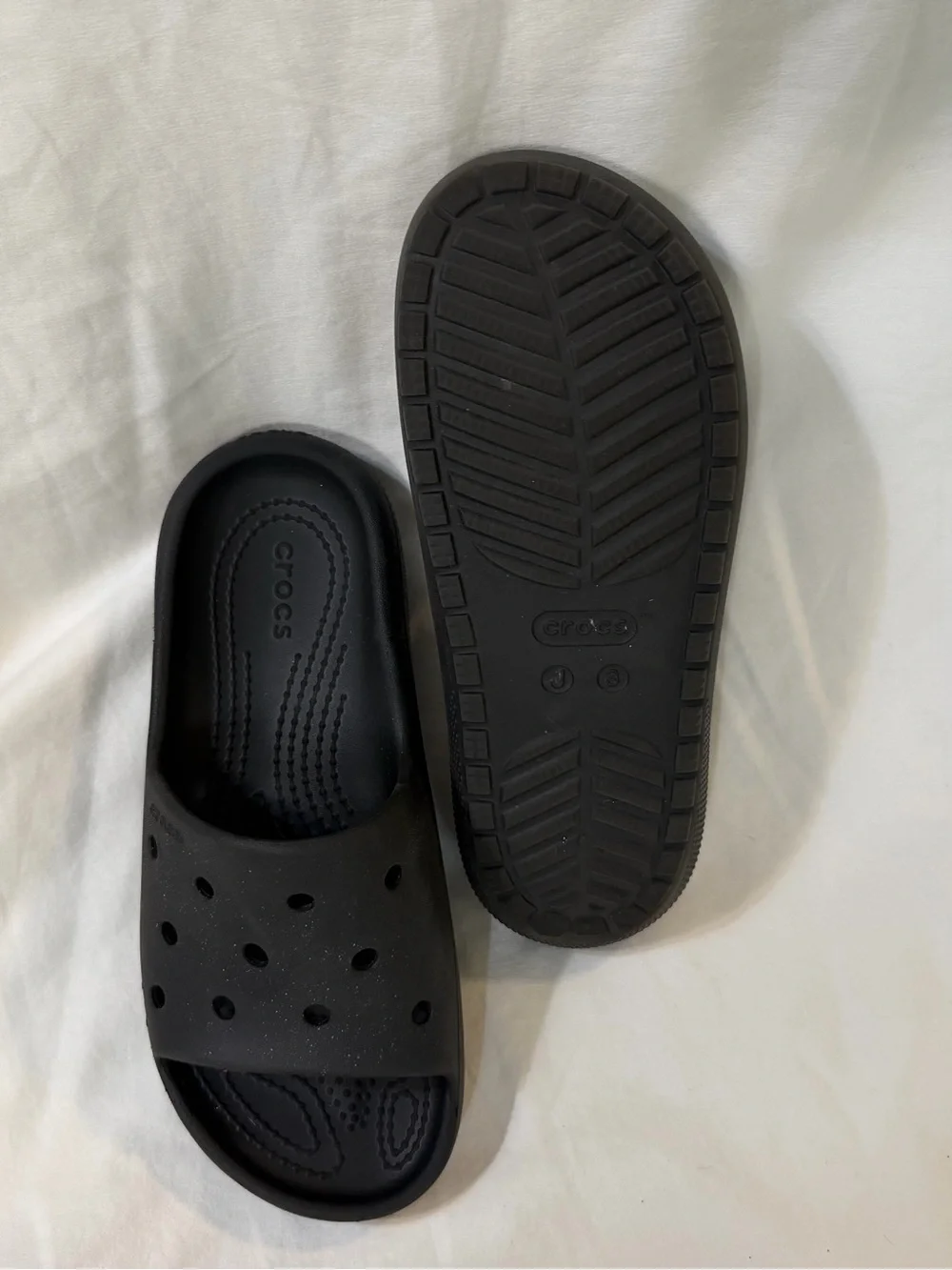CROCS Black Slip-On Slide Sandals